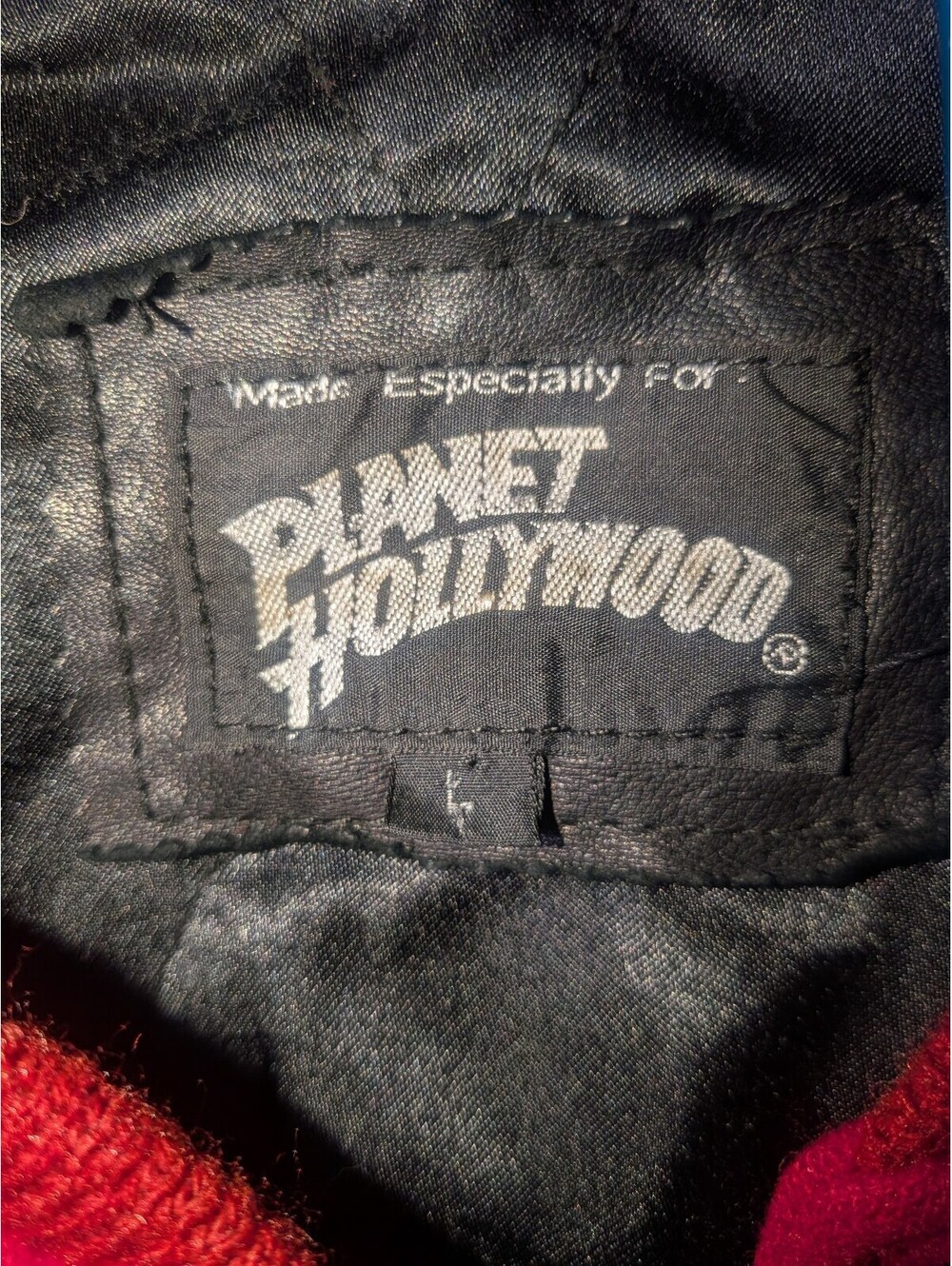 Vintage Planet Hollywood Jakarta Mens Varsity Jacket Red Wool blend & leather - Picture 12 of 13